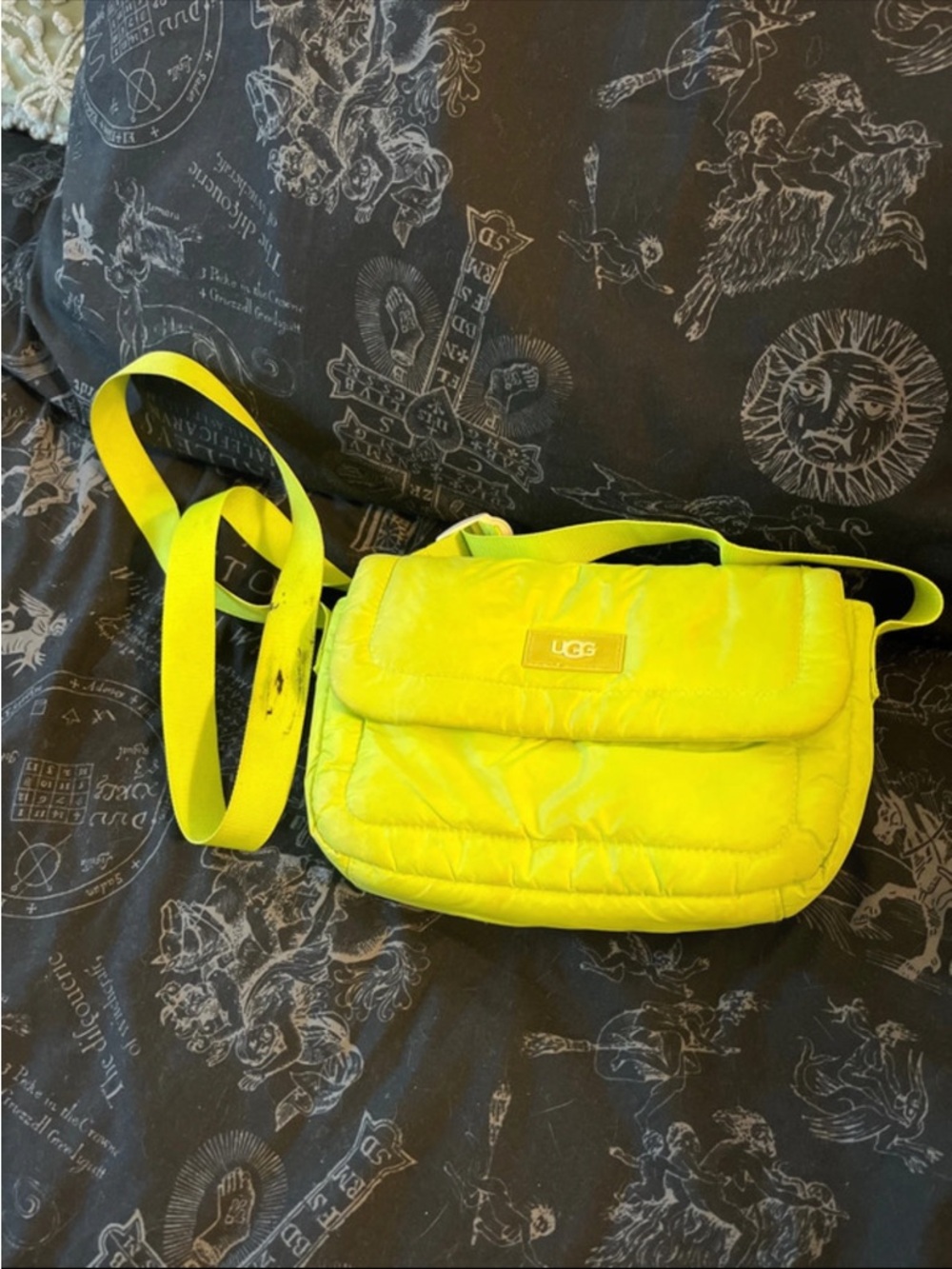 UGG Neon Yellow Quilted Crossbody Bag